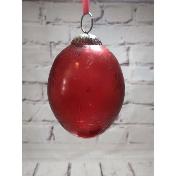 The Unbranded Brand Other - Vtg Kugel Style‎ Lot of 3 Thick Glass Christmas Tree Ornaments Made in India